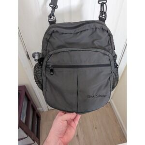 Rick Steves Civita Shoulder Bag Gray Travel Crossbody Daypack Mesh Pockets